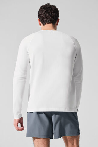 Alo Yoga ALO Vapor Crewneck Long Sleeve - White in Saudi Arabia
