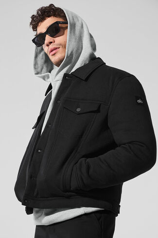 Alo Yoga Ease Trucker Jacket - Black in Saudi Arabia