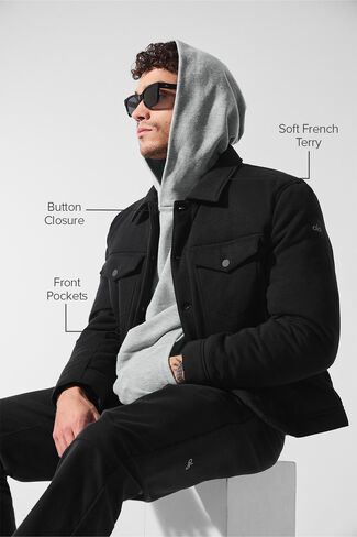 Alo Yoga Ease Trucker Jacket - Black in Saudi Arabia