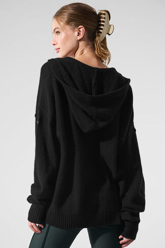 Alo Yoga Wool Cashmere New Class Full Zip Hoodie - Black in Saudi Arabia