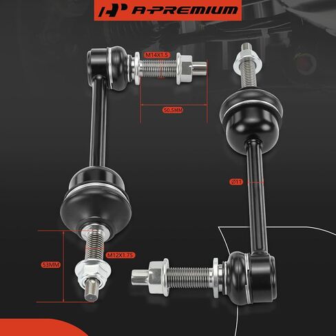 A-Premium 2 x Front Sway Bar Links Stabilizer Bar Links, Compatible with Ram 1500 2019 2020 2021 2022 2023 2024, with 12 mm Sway Bar Stud in Saudi Arabia