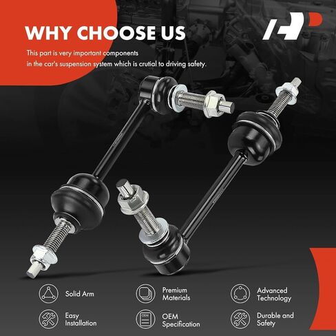 A-Premium 2 x Front Sway Bar Links Stabilizer Bar Links, Compatible with Ram 1500 2019 2020 2021 2022 2023 2024, with 12 mm Sway Bar Stud in Saudi Arabia