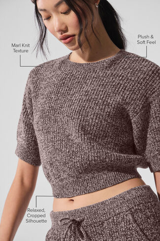 سترة ألو يوجا مارل بأكمام قصيرة - مشروم مارل in Kuwait