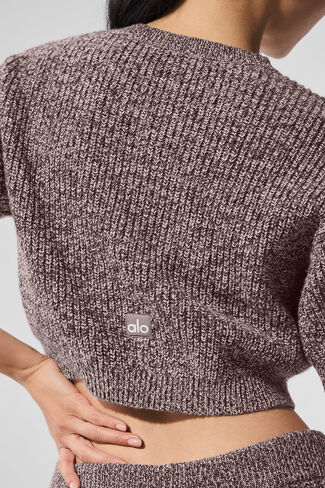 سترة ألو يوجا مارل بأكمام قصيرة - مشروم مارل in Kuwait