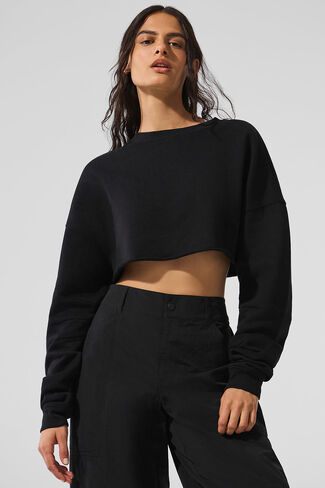 Alo Yoga Extreme Cropped Pullover - Black in Saudi Arabia