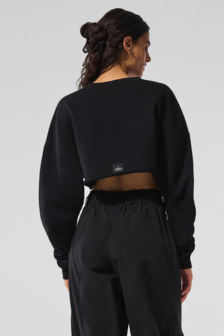 Alo Yoga Extreme Cropped Pullover - Black in Saudi Arabia
