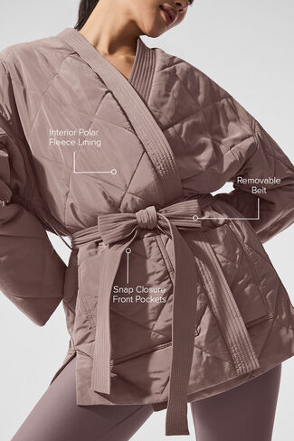 Alo Yoga Urbanite Wrap Puffer - Mushroom in Saudi Arabia