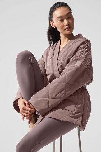 Alo Yoga Urbanite Wrap Puffer - Mushroom in Saudi Arabia