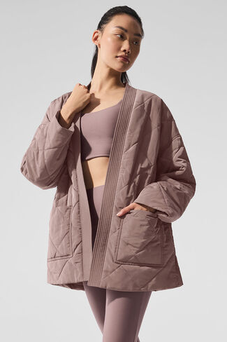 Alo Yoga Urbanite Wrap Puffer - Mushroom in Saudi Arabia