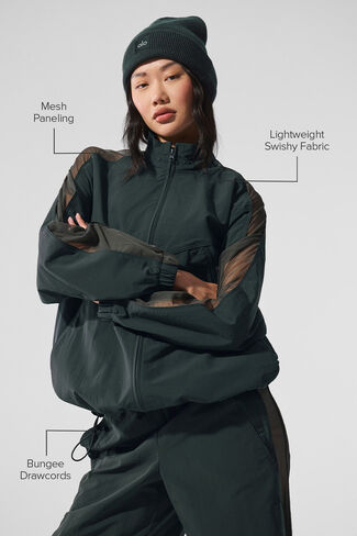 Alo Yoga Origin Full-Zip Track Jacket - Charcoal Green in Saudi Arabia