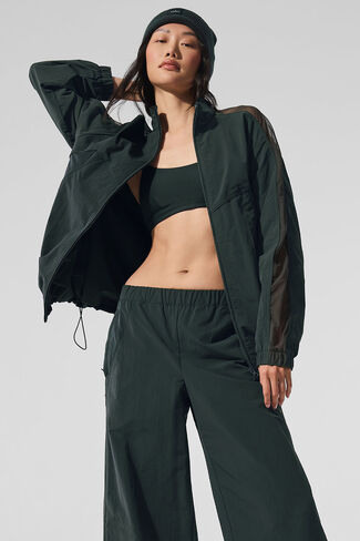 Alo Yoga Origin Full-Zip Track Jacket - Charcoal Green in Saudi Arabia