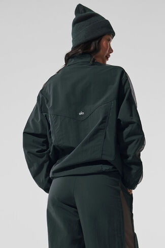 Alo Yoga Origin Full-Zip Track Jacket - Charcoal Green in Saudi Arabia