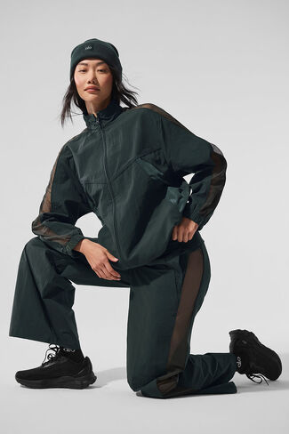 Alo Yoga Origin Full-Zip Track Jacket - Charcoal Green in Saudi Arabia