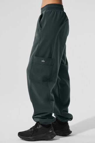 Alo Yoga Polar Fleece Wintry Mix Pant - Charcoal Green in Saudi Arabia