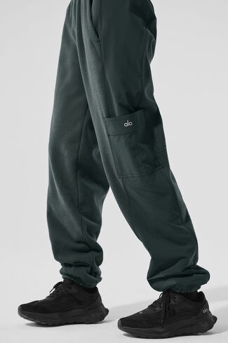 Alo Yoga Polar Fleece Wintry Mix Pant - Charcoal Green in Saudi Arabia