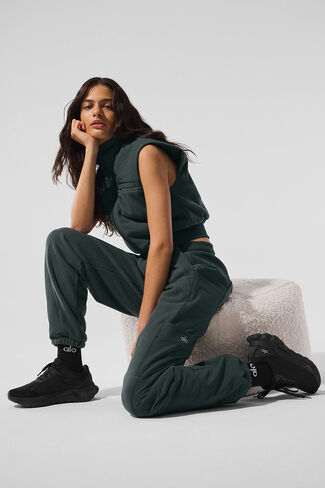 Alo Yoga Polar Fleece Wintry Mix Pant - Charcoal Green in Saudi Arabia