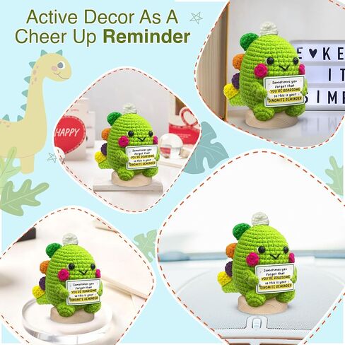 Gossby Handmade Positive Dinosaur Crochet - I Love You This Much - Gift for Husband, Boyfriend - Romantic Anniversary, Valentines, Xmas, Birthday Gift for Him from Wife, Girlfriend - Knitted Decor in Kuwait
