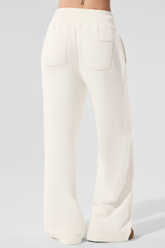 Alo Yoga Serenity Wide Leg Sweatpant - Ivory in Saudi Arabia