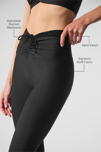 Alo Yoga Airlift Mesh High-Waist Divine Legging - Black in Saudi Arabia