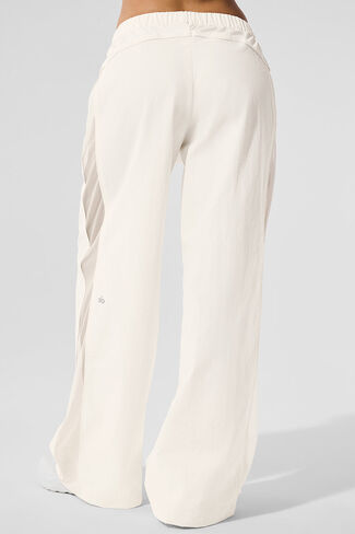 Alo Yoga High-Waist Origin Wide Leg Track Pant - Ivory in Saudi Arabia