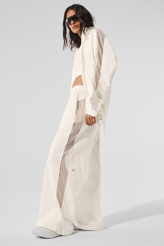 Alo Yoga High-Waist Origin Wide Leg Track Pant - Ivory in Saudi Arabia