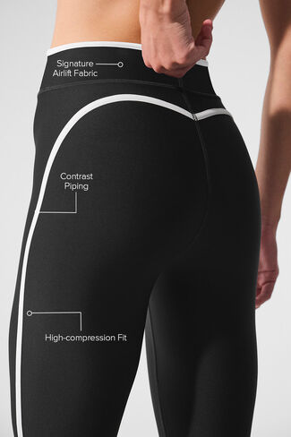 Alo Yoga Airlift High Waist Charger 7/8 Legging - Black/White in Saudi Arabia