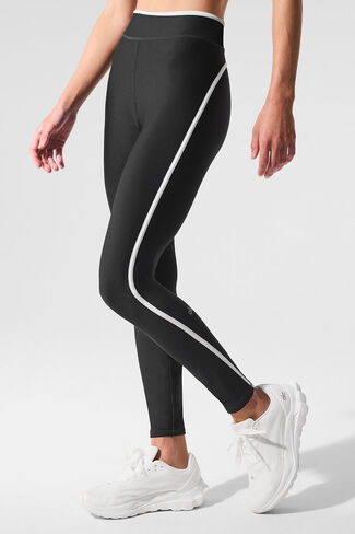 Alo Yoga Airlift High Waist Charger 7/8 Legging - Black/White in Saudi Arabia