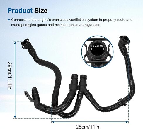 Crankcase Breather Vent Hose Compatible with Volkswagen Touareg A4 A5 A6 A8 Q7 Cylinder Ventilation Pipe 2010 2011 2012 2013 2014 2015 2016 2017 2018,Replace 06E103217AD 06E103217AF in Saudi Arabia