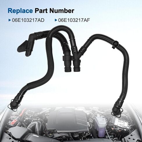 Crankcase Breather Vent Hose Compatible with Volkswagen Touareg A4 A5 A6 A8 Q7 Cylinder Ventilation Pipe 2010 2011 2012 2013 2014 2015 2016 2017 2018,Replace 06E103217AD 06E103217AF in Saudi Arabia