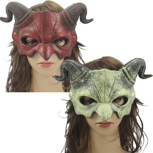 الأسطورية CreatureHorror الشيطان الغزلان قرن الوعل قناع كامل الوجه هالوين زي مخيف الشر الوحش أقنعة حفلات الهالوين in Saudi Arabia
