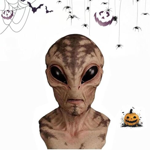 2025 New Alien Masks for Adults, Realistic Alien Mask, Party Skeleton Headsets, Alien Funny Mask, Realistic Latex Full Head Masks for Halloween in Saudi Arabia