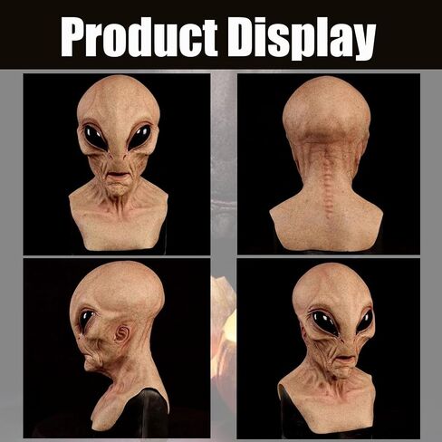 2025 New Alien Masks for Adults, Realistic Alien Mask, Party Skeleton Headsets, Alien Funny Mask, Realistic Latex Full Head Masks for Halloween in Saudi Arabia