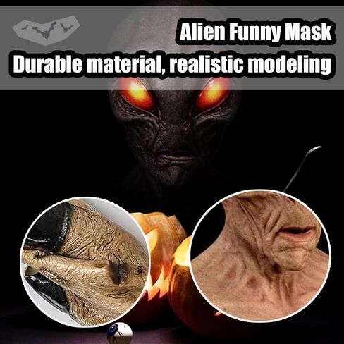 2025 New Alien Masks for Adults, Realistic Alien Mask, Party Skeleton Headsets, Alien Funny Mask, Realistic Latex Full Head Masks for Halloween in Saudi Arabia