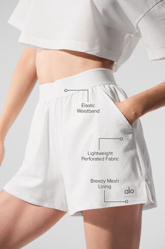 Alo Yoga Mesh Mirage Short - White in Saudi Arabia