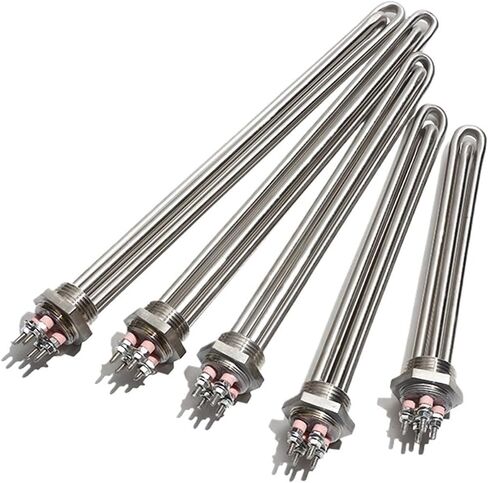 DN25 32MM G1 "عنصر تسخين المياه بالطاقة الشمسية 120 فولت 220 فولت عشرة سخان مقاومة 1500W2500W3500W4500W5500W مع كوب (مع صامولة، 120V_5500W 330 مم) in Kuwait