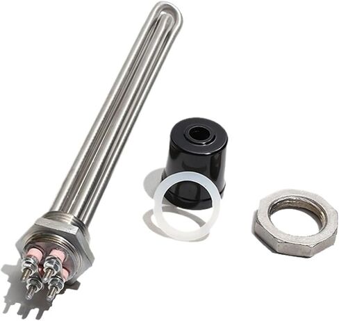 DN25 32MM G1 "عنصر تسخين المياه بالطاقة الشمسية 120 فولت 220 فولت عشرة سخان مقاومة 1500W2500W3500W4500W5500W مع كوب (مع صامولة، 120V_5500W 330 مم) in Kuwait