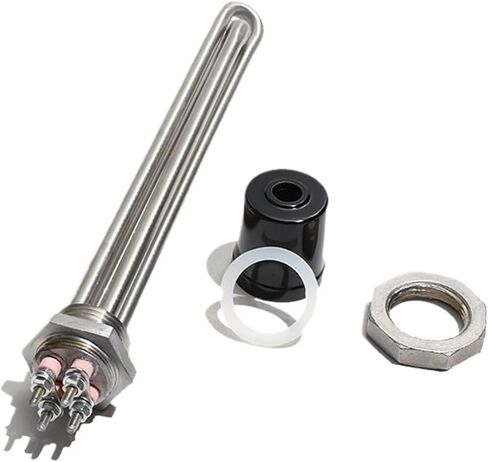 DN25 32MM G1 "عنصر تسخين المياه بالطاقة الشمسية 120 فولت 220 فولت عشرة سخان مقاومة 1500W2500W3500W4500W5500W مع كوب (مع صامولة، 120V_5500W 330 مم) in Kuwait
