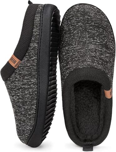 MERRIMAC Men's Slip-on Slippers Comfy Bedroom Non-slip Indoor Outdoor House Shoes with Sherpa Lining in Saudi Arabia