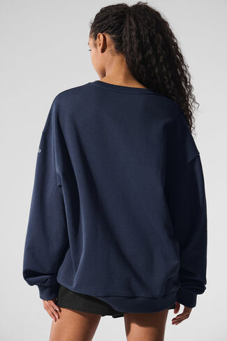 Alo Yoga Chill Crew Neck Pullover - Navy in Kuwait
