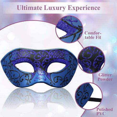 Masquerade Mask for Couples Set, Metal Filigree Shiny Rhinestone Mardi Gras Mask for Prom Ball Costume Party in Saudi Arabia