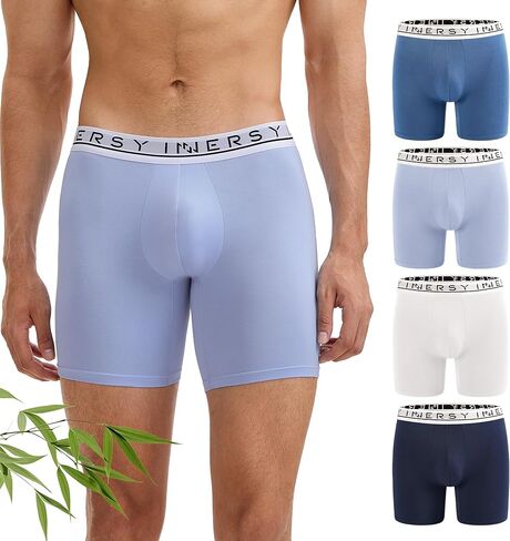 INNERSY Men's Bamboo Viscose Boxer Briefs Breathable Moisture Wicking Underwear 4-Pack in Saudi Arabia