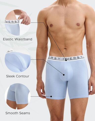 INNERSY Men's Bamboo Viscose Boxer Briefs Breathable Moisture Wicking Underwear 4-Pack in Saudi Arabia