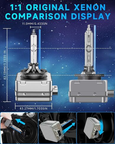 Fit for Buick 2008-2012 Enclave CX CXL 2011-2013 Regal 2010-2013 LaCrosse D1S HID Xenon Headlight Bulbs, 350% Brightness, High Low Beam Light Bulb, 8000K White Blue, Plug and Play, Pack of 2 in Saudi Arabia