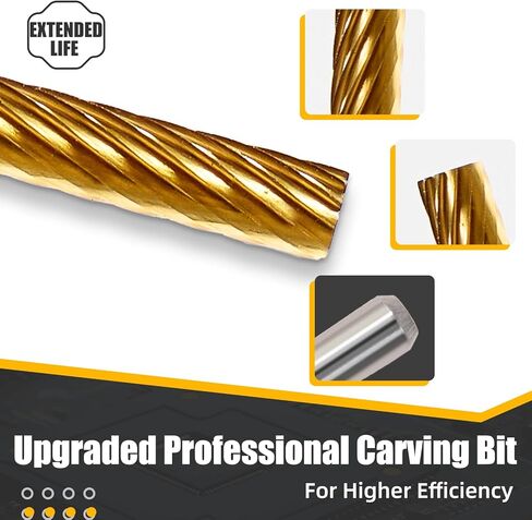 CAELUM 9901 Cylinder Tungsten Carbide Cutter, High-Performance Rotary Carving Bit, Metal Grinding Carving Tool Drill Bits, 1/8 In Shank Diameter for Die Grinder Kits, Silver, 3 Pcs in Kuwait