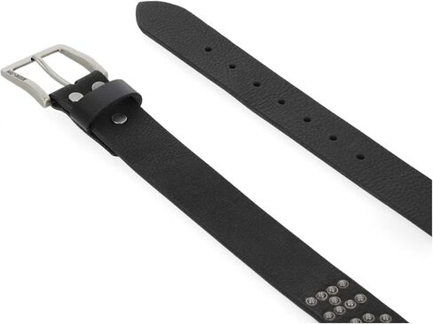 Harley-Davidson Men's Hand Hammered Rivet Genuine Leather Belt, Black in Saudi Arabia