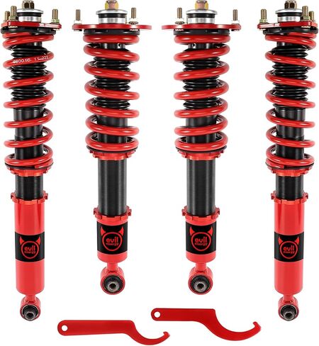 EVIL ENERGY Coilovers Compatible for Lexus IS300 2000-2005, for Lexus IS200 1999-2005, Height Adjustable Twin-Tube Coilovers Suspension Kit for Comfortable Ride, Red in Saudi Arabia