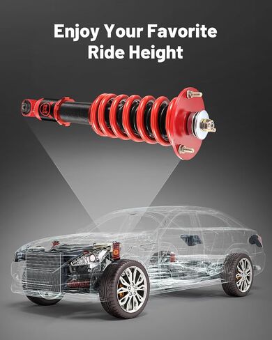 EVIL ENERGY Coilovers Compatible for Lexus IS300 2000-2005, for Lexus IS200 1999-2005, Height Adjustable Twin-Tube Coilovers Suspension Kit for Comfortable Ride, Red in Saudi Arabia
