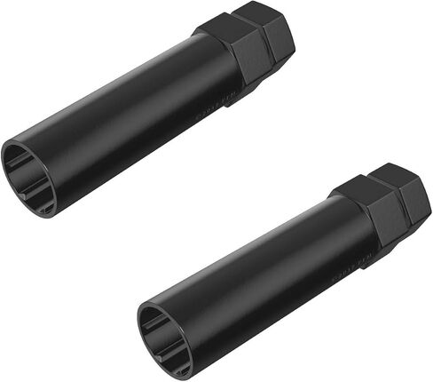 7 Point Spline Drive Tuner Socket Key Tool for Seven-Spline Wheel Lock Lug Nuts - 20mm Inner Diameter - Compatible with 19mm (3/4) and 21mm (13/16) Hex Socket - Pack of 2 in Saudi Arabia