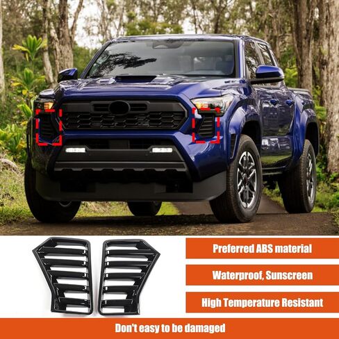 غطاء فتحة التهوية للمصابيح الأمامية للسيارة متوافق مع Toyota Tacoma 2024 2025 ABS غطاء لوحة التهوية لمدخل الهواء الأمامي وإكسسوارات الديكور الداخلي (حبوب ألياف الكربون) in Saudi Arabia