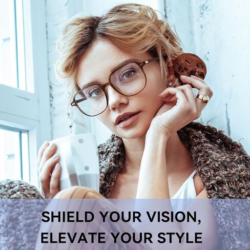 Dollger Blue Light Glasses for Women Oversized Blue Light Blocking Computer Screen Glasses Clear Big Frames Eyeglasses Gray in Kuwait